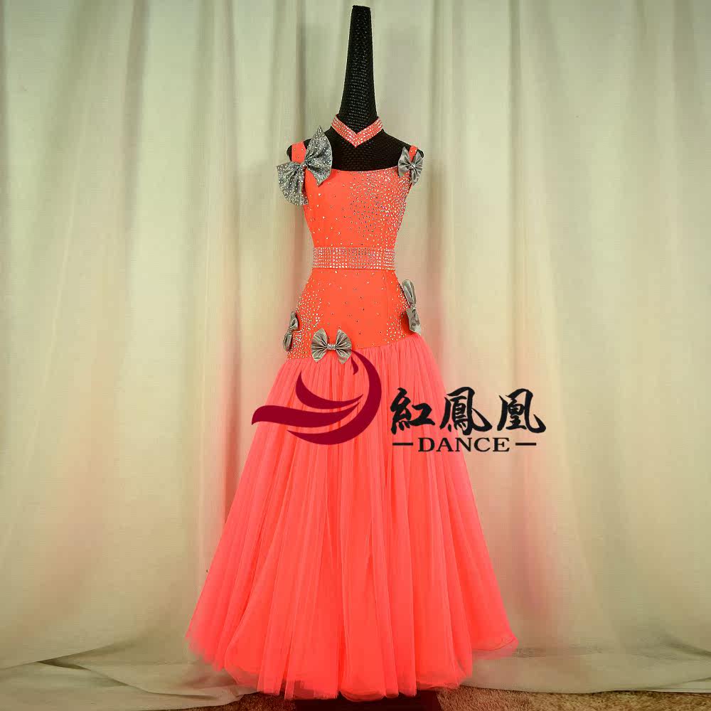 Red Phoenix Princess Fluffy Dress Morden Dance Competition Dress Grand Skirt National Mark Social Dance Play Out to Do BR861