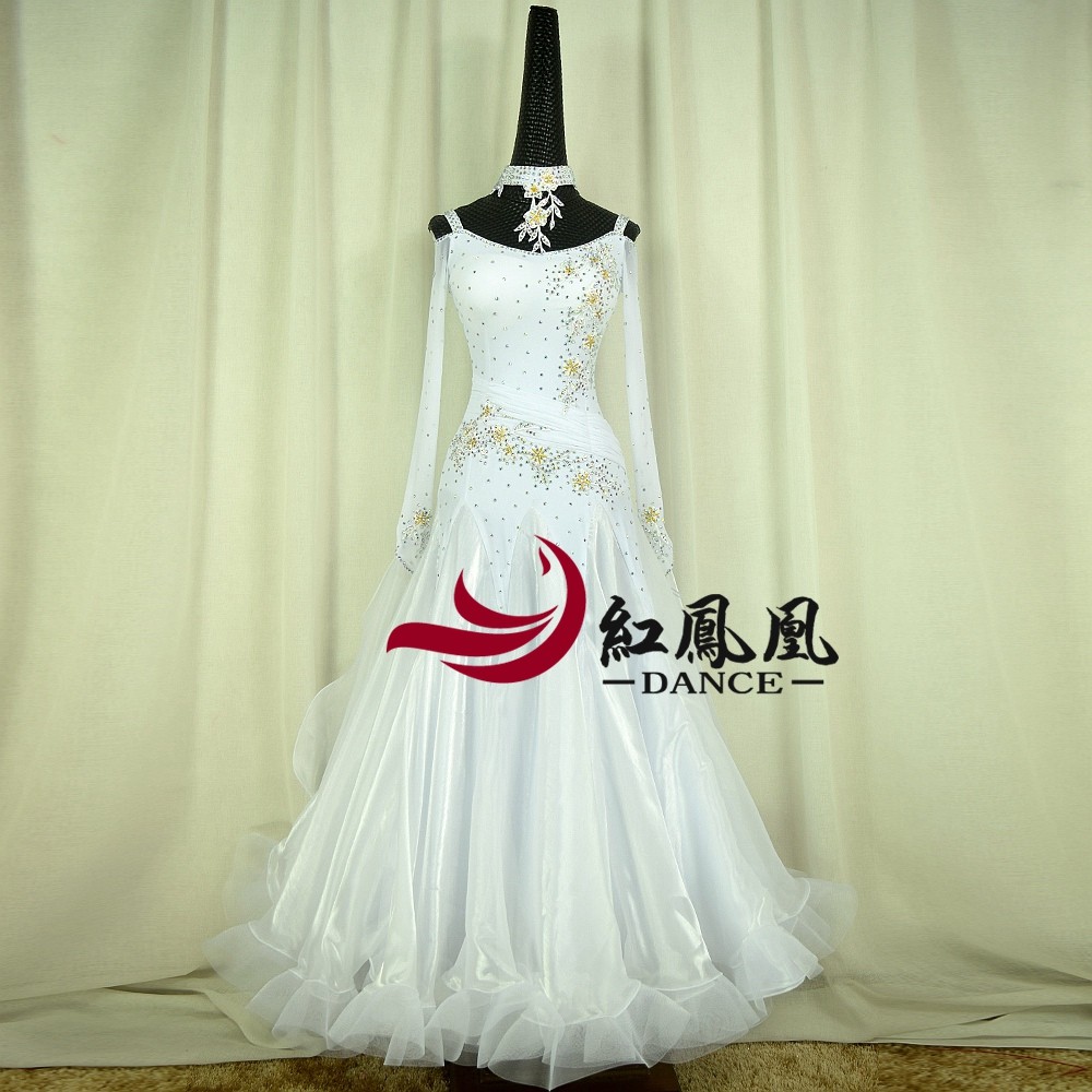 Red Phoenix Tailored Professional Morden Dance Competition Dress Out of the National Label Social Dance Grand Pendulum Skirt BR860