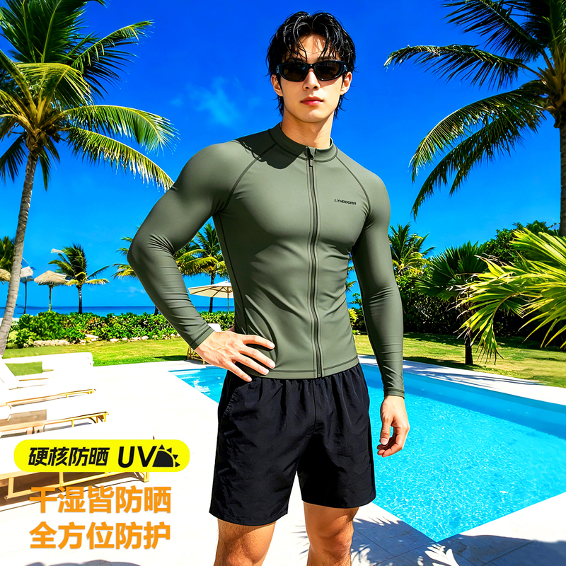 Wetsuit Men's Swimsuit Sun Protection Quick-Drying Surfing Suit Long-Sleeved Snorkeling Suit Warm Jellyfish Suit Hot Spring Swimming Suit