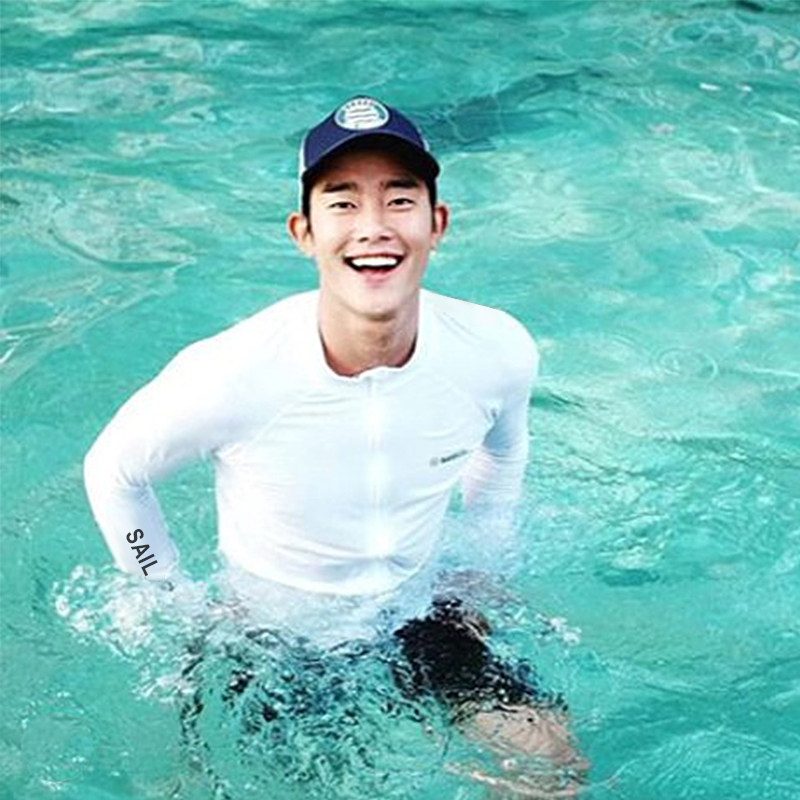 Long sleeve swimsuit jellyfish clothes men split swimsuit swim pants sun protection warm hot spring swim suit