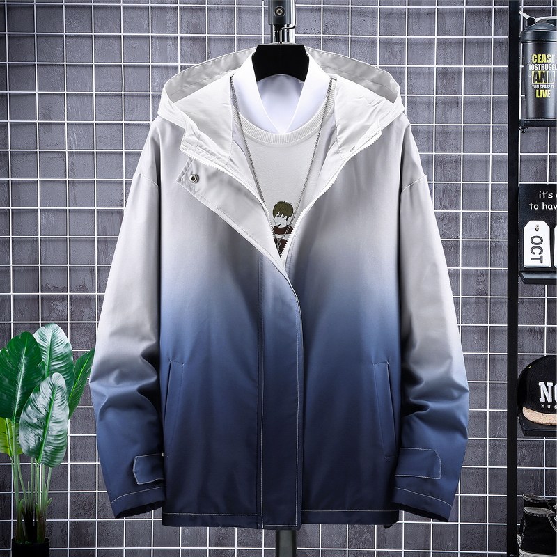 Spring new outdoor tooling jacket lovers trendy jacket gradient color men's blouses custom printed word picture logo-Taobao
