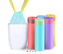 Drawstring breakpoint portable garbage bag large kitchen office household garbage bag color random