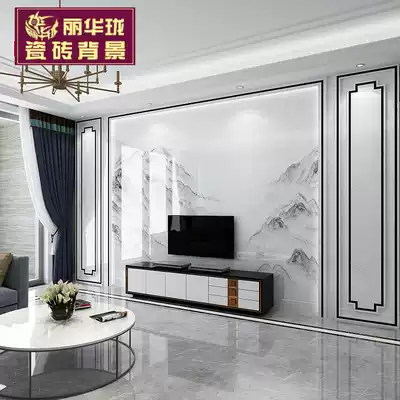 Lihualong TV background wall tile Modern light luxury microcrystalline stone living room marble atmospheric decoration border modeling