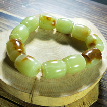 Fat Brother Xiu Jade Natural Yellow White River Grinding Jade Bamboo Festival Handstring Liaoning Xiu Rock Jade Bracelet Jade Ornament Male And Female