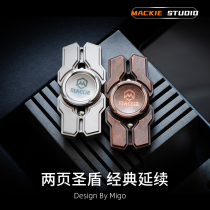 McKee Two-Page Shield Titanium Alloy Bronze Fingertips Rotate Adult Unpressurized Portable Creative Personality Ceremony