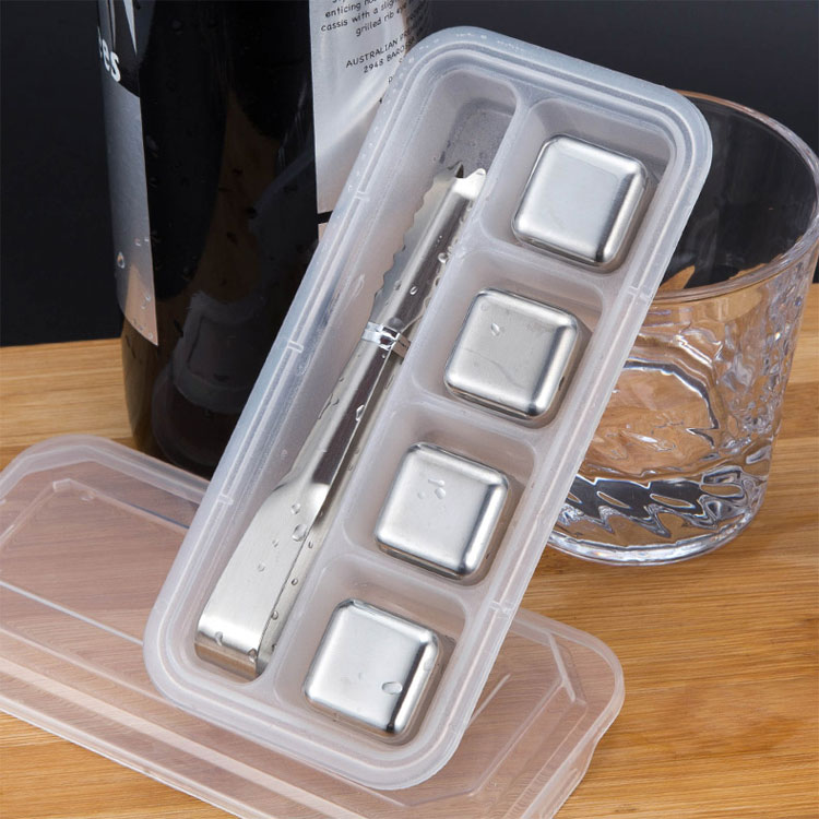 Package 304 stainless steel frozen ice cube iced drink artifact German whiskey metal frozen ice grain ice clip