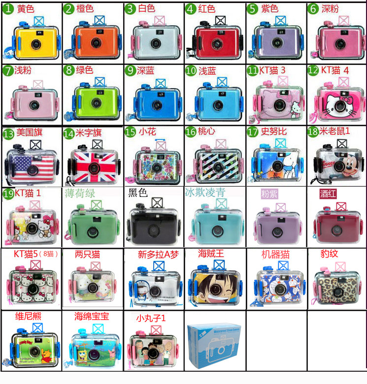 Generation Hair Korea Camera Waterproof Camera Glue Roll Camera (No Glue Roll) Dumb Melon Camera Send Waterproof Shell Rope