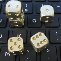 (New) Advanced copper dice color solid heavy hand feeling Golden all metal alloy copper collectibles