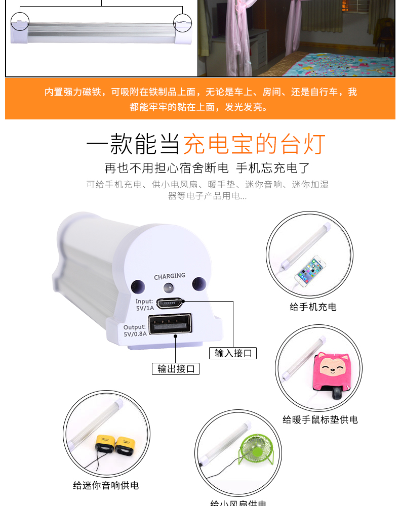 Kang Ming LED gian hàng khẩn cấp chợ đêm cắm trại ngoài trời ánh sáng có thể sạc lại lều điện tắt ánh sáng hấp thụ nam châm den doi dau