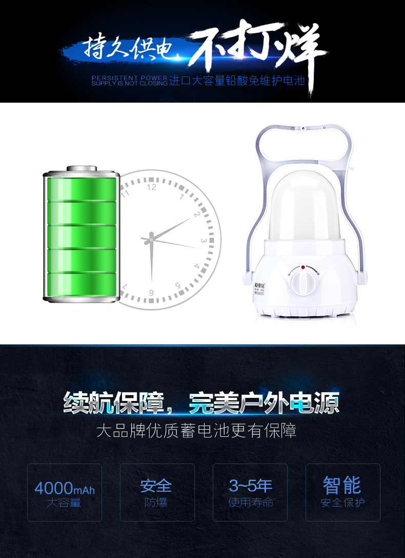 Kang Ming siêu sáng LED cắm trại lều đèn lồng đèn xách tay ngoài trời chợ đêm gian hàng chiếu sáng nhà khẩn cấp ánh sáng sạc đèn sạc dự phòng khi mất điện