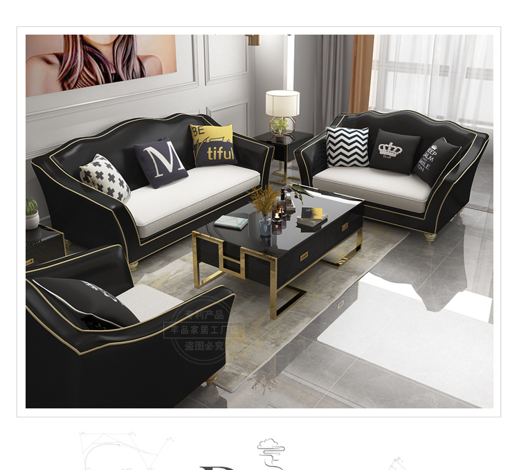 Sau sự sang trọng nhẹ Mỹ hiện đại tân cổ điển Jane Oupi Bu sofa ba-bit có bốn chữ số góc phòng kết hợp sống Da - Ghế sô pha sofa băng