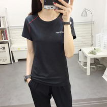 Outdoor new summer quick-drying clothes womens cycling running quick-drying hiking T-shirt womens round neck sports large size short sleeve
