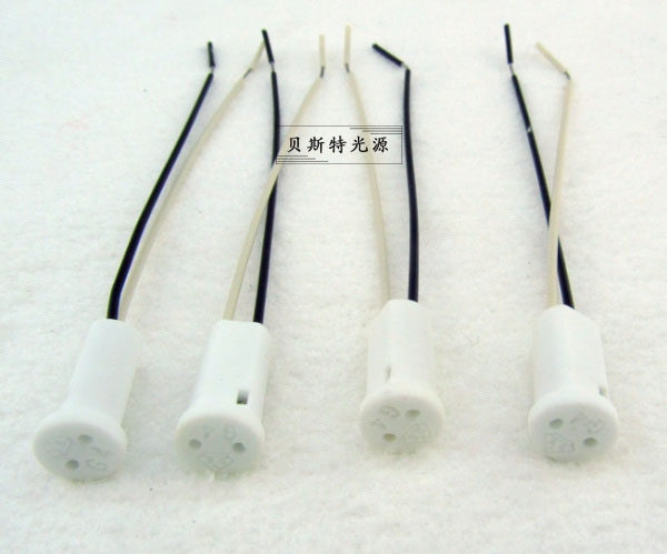 G4 ceramic lamp holder crystal lamp plug G4 halogen lamp bead socket ceramic high temperature resistant pin lamp bead lamp holder