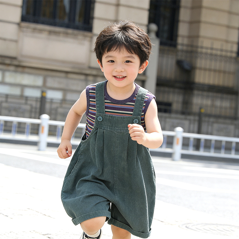 Boys' Overalls Summer 2026 New Style Children's Thin Pants Loose Trendy Girls' Fashionable Casual Pants