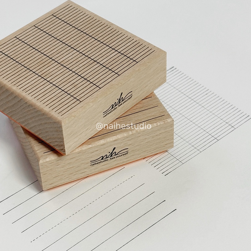 Naihestudio•Large Pattern | Original Journal Stamp Pattern Background, Vintage Simple Horizontal Lines, French Grid.