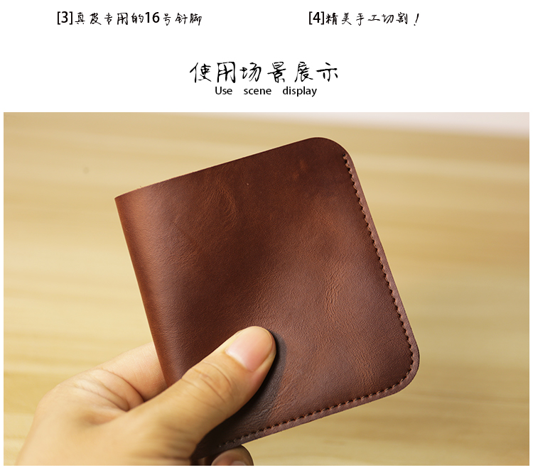 Ví da handmade Handmade Horse Mini dành cho nam ngắn ví nam gucci