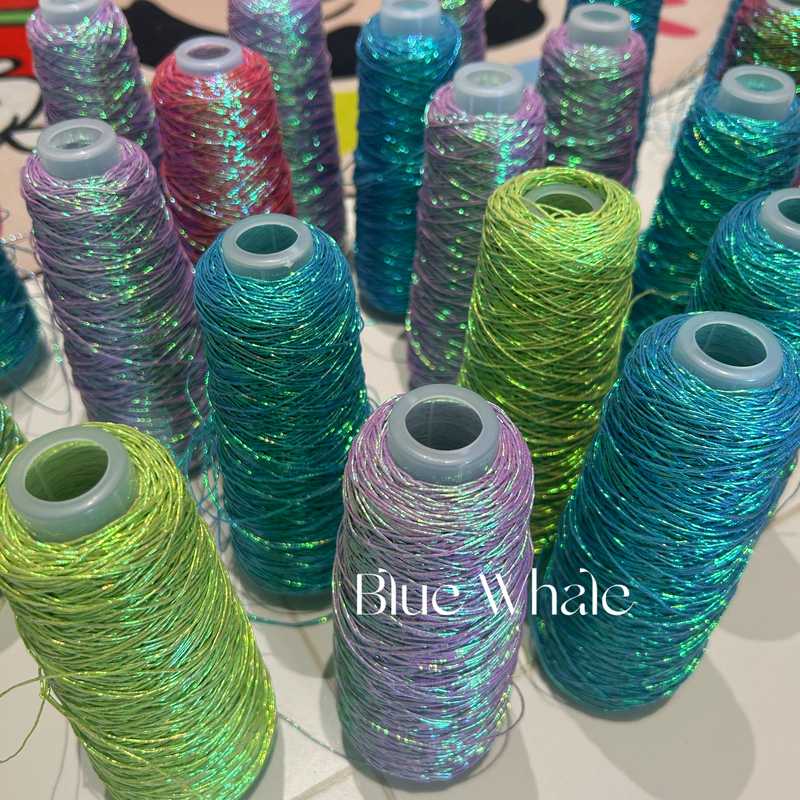 Bluewhale｜Iridescent Core-Spun Yarn, Standard Quality, 100g, Sparkling Fever Crochet Handmade Dopamine