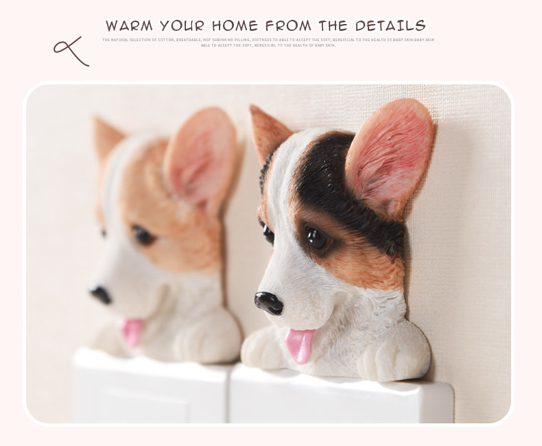 Милый переключатель на стену, защитный чехол, трехмерный блок питания   