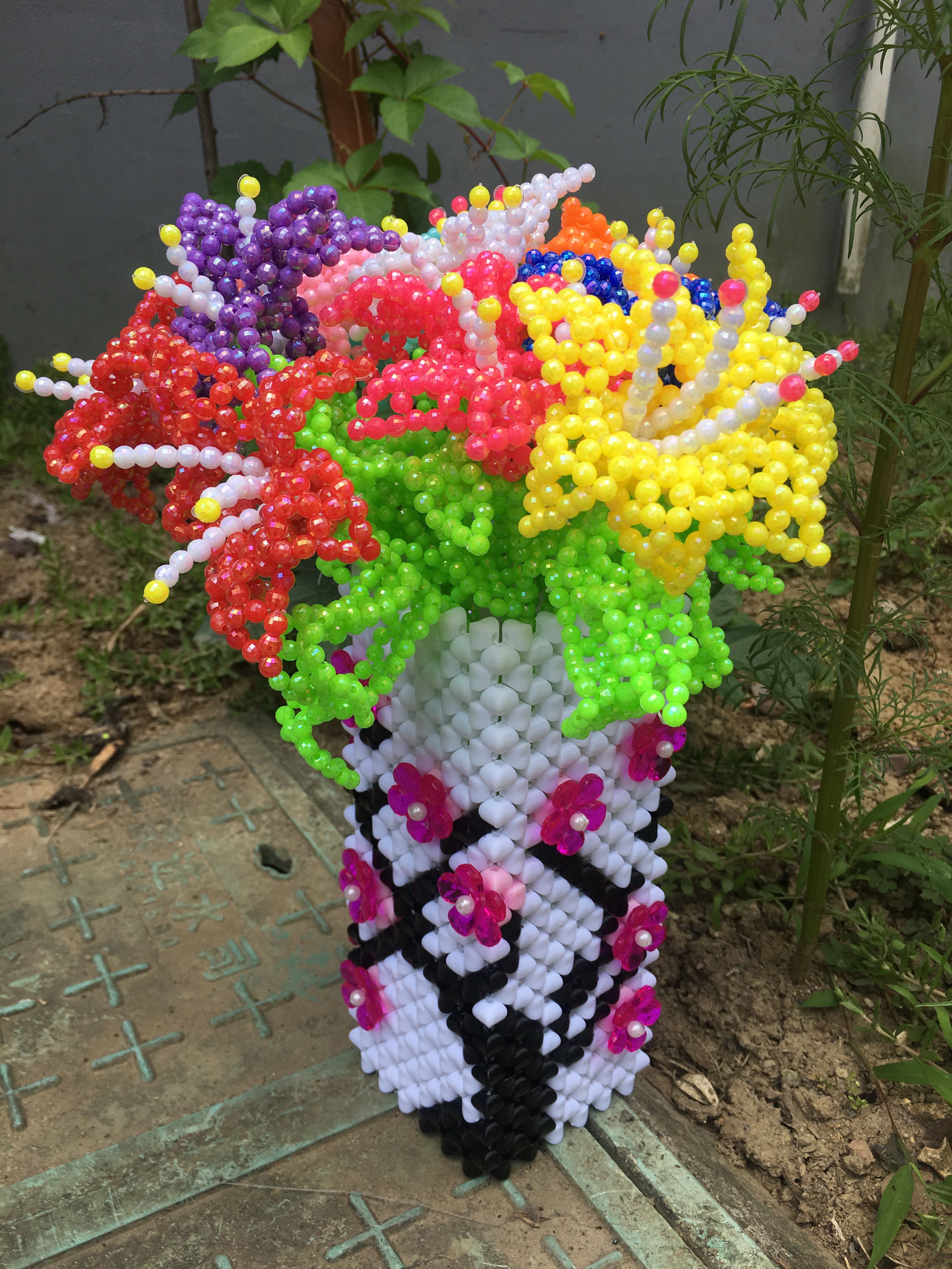 Wobble Empire Handmade Beaded Diy Rose Lily Vase Acrylic Home