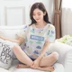 Đồ ngủ mùa hè nữ cotton ngắn tay cắt quần mùa hè phụ nữ mùa hè lỏng lẻo phần mỏng dịch vụ nhà quần phù hợp