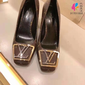 LV/路易威登女鞋金属LOGO饰面高跟鞋单鞋1A64FY 1A65KY