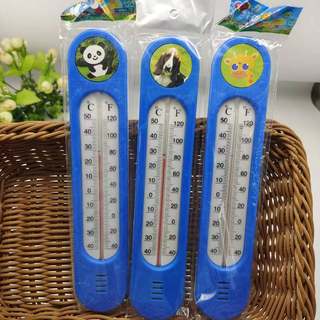 Blue direct reading thermometer cartoon indoor small cold and heat thermometer backboard greenhouse kindergarten temperature and humidity meter