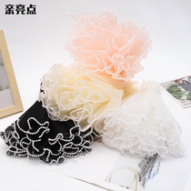 Pro-highlight pearl wave flower yarn 100 pleated wave three-dimensional mesh yarn bag flower bouquet packaging material floral upscale