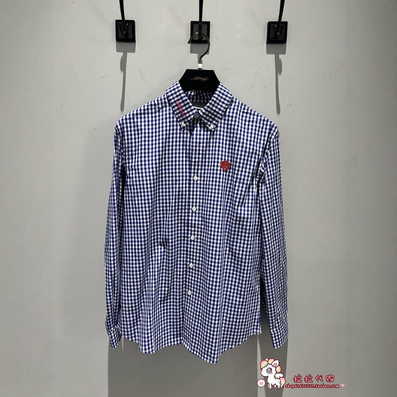 Ed Hardy Trendy Brand Counter Genuine 2024 Men's Casual Long-Sleeved Shirt E1Rom010