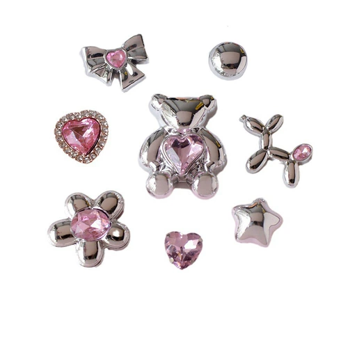 Серебряный трехмерный стакан, чехол для телефона с зарядкой, с медвежатами, в цветочек, 3D