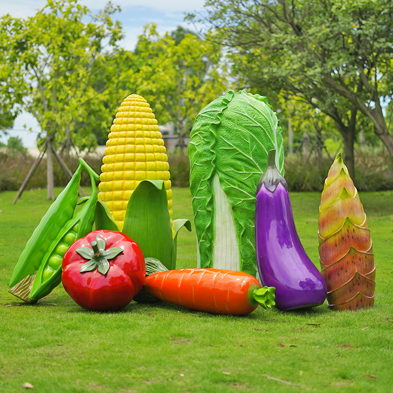 Large Simulated Fruit and Vegetable Sculpture Fruit and Vegetable Garden Farm Layout Landscape Shape Decorative Pumpkin Ornament Model