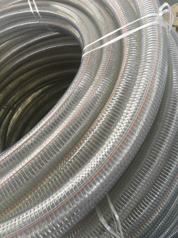 Transparent unloading oil wire pipe resistant cold oil pipe oil tank oil tanker oil guide electrostatic PVC steel wire hose