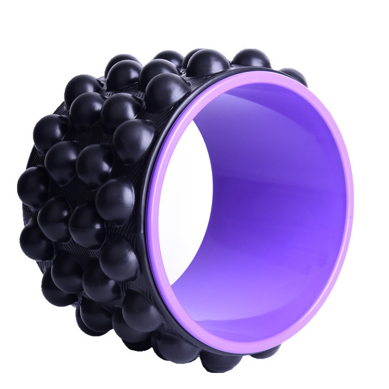 A round of dual-use big dot yoga wheel open back beginner back bend Dharma wheel Pilates circle muscle relaxation massage