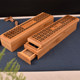 Double-layer bamboo wood line incense box horizontal incense burner storage incense horizontal incense insert home indoor hollowed out agarwood sandalwood incense burner