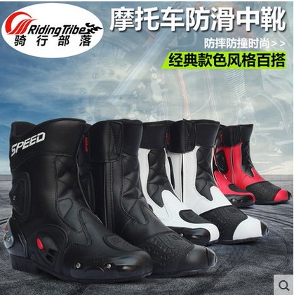 RidingTribe Racing riding shoes Medium and long version motorcycle boots Racing boots Motorcycle shoes Motorcycle shoes