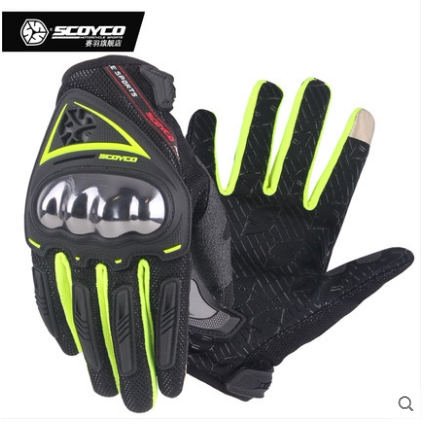 SCOYCO Racing Down Locomotive Riding Summer Care Shell Gloves Locomotive Rider breathable anti-fall full finger glove MC44