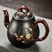 Tangyue Kung Fu bubble teapot household ceramic tea set set hand-painted gold Black Spring pot tea tea single pot