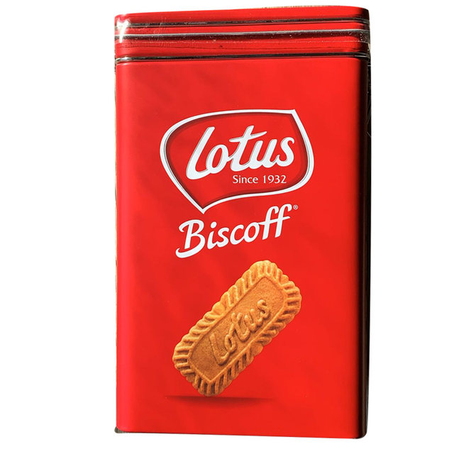 Belgian Lotus and Qingbin coffee caramel biscuit gift box red tin can 2 box set imported snacks for gift giving