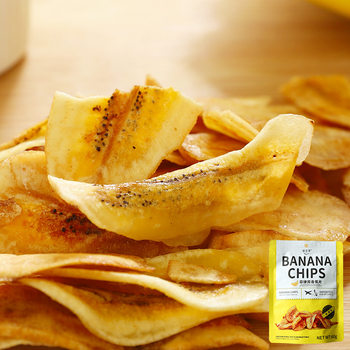 Philippine Imported Daoji Grass Banana Chips, Thin Crispy Fruit Plantain Snacks, Popular Online Snacks, 60g Caramel Original Flavor