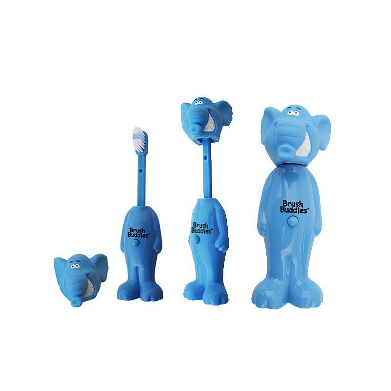 Brush Buddies POPPIN Retractable Animal Children's Fun Training Toothbrush 2 years old imported from the United States 