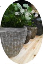 Handmade blue sandstone mortar Fish farming Planting flowers and plants Feng Shui basin Water lily basin Aquatic plant stone basin stone tank sandstone