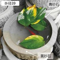 Special offer at the end of the year natural yellow sandstone chili and rice cake big pair of stone mortars wooden sticks delivery to the store