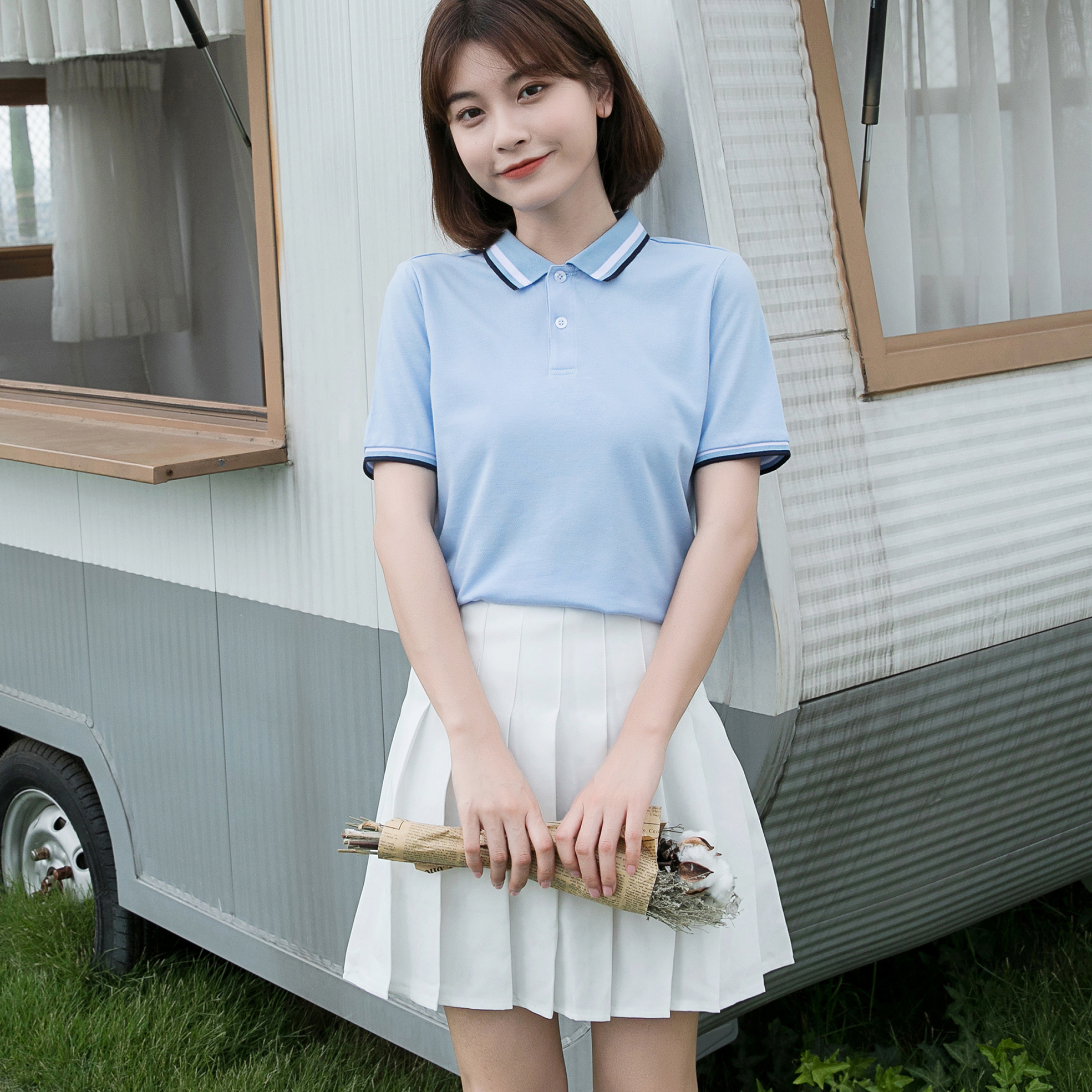 Summer Workwear Women's Suite Kindergarten Clothing Bachelor Beauty Bachelor Waiter Front Desk Two Pieces Customized