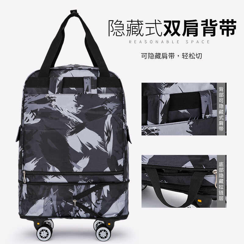 New Wheeled Luggage Bag, Storage Bag, Large-Capacity School Bag, Travel Bag, Lightweight and Stylish Backpack with Expansion Layer