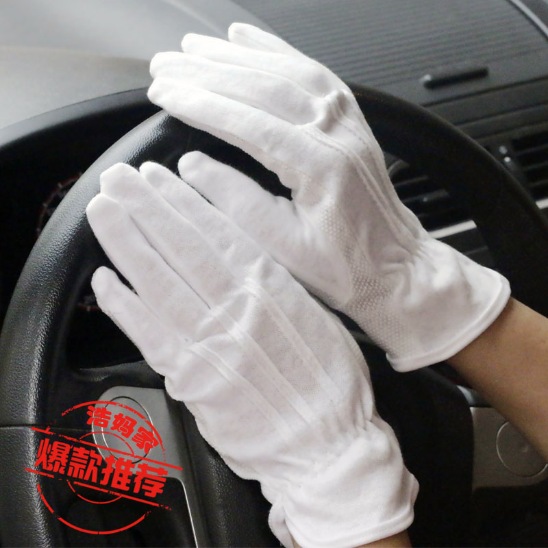 Spring and summer short men and women drive anti-slip sunscreen gloves black and pure cotton gloves