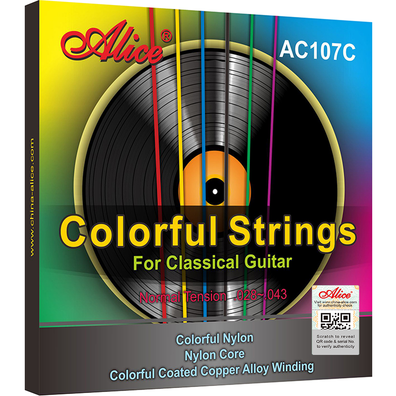 Alice AC107C color classical guitar string nylon string acoustic guitar set string colorful string