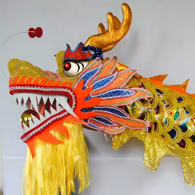 Colorful Golden Dragon Five thousand years Dragon Lantern Dragon Dance Dragon Dance Lion Dance Satin Dragon Dragon lantern Fujian Dragon Lantern Silk dragon Lantern