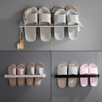 Punch-free bathroom slipper rack Wall-mounted wall-mounted slippers Household toilet toilet shoe rack storage artifact