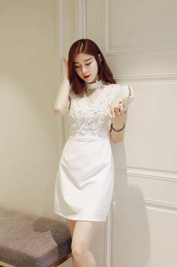 Xuân 2018 đầm mới gợi cảm quality chất lượng không khí nữ giảm béo hộp đêm nữ tính gói hông một váy chữ - A-Line Váy đầm caro chữ a