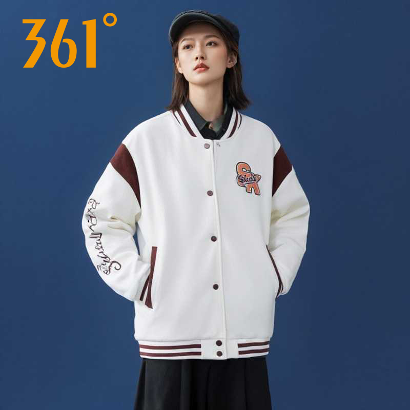 361 Degrees Women's Baseball Jacket with Stand Collar, New Autumn Collection, Authentic Flagship Store Flight Jacket, Casual Top for Women 361 Degrees Women's Baseball Jacket with Stand Collar, New Autumn Collection, Authentic Flagship Store Flight Jacket, Casual Top for Women