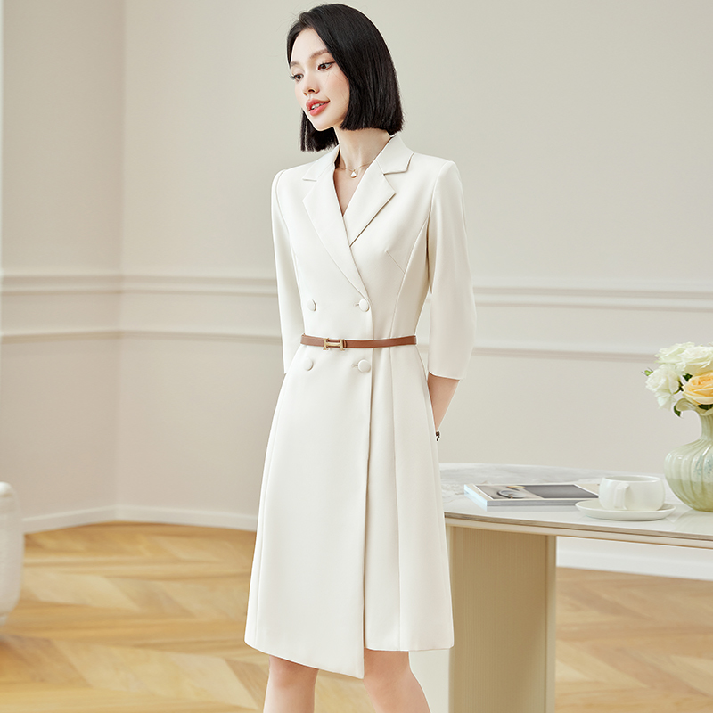 High-End Suit Dress for Women, Early Autumn, Formal Occasion, Elegant, Professional, Sophisticated, Teacher, Speaker, Host, Formal Wear